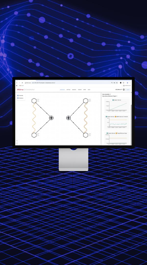 Aliro Orchestrator quantum network control screenshot